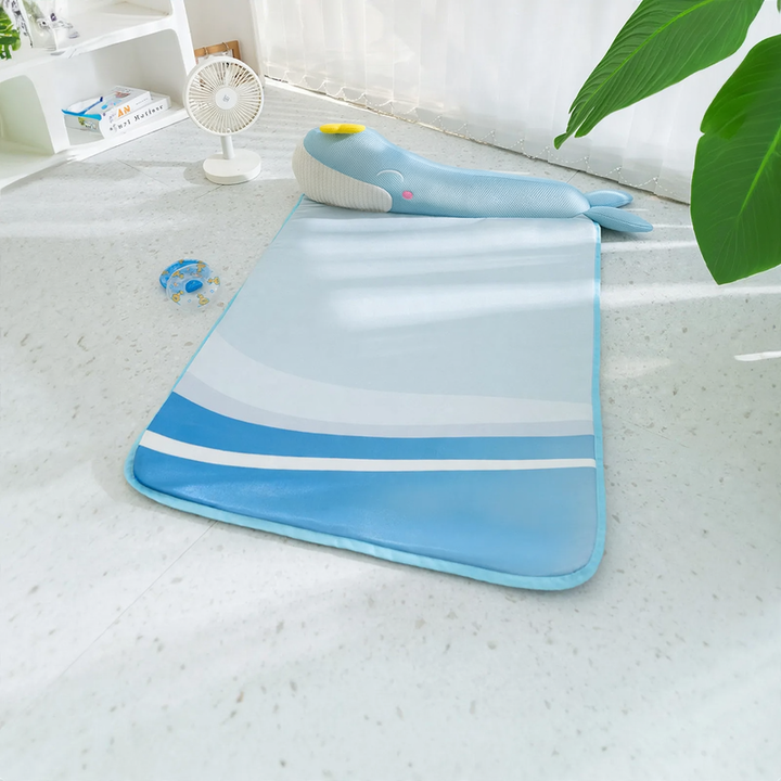 Cooling pet lounge bed with backrest
