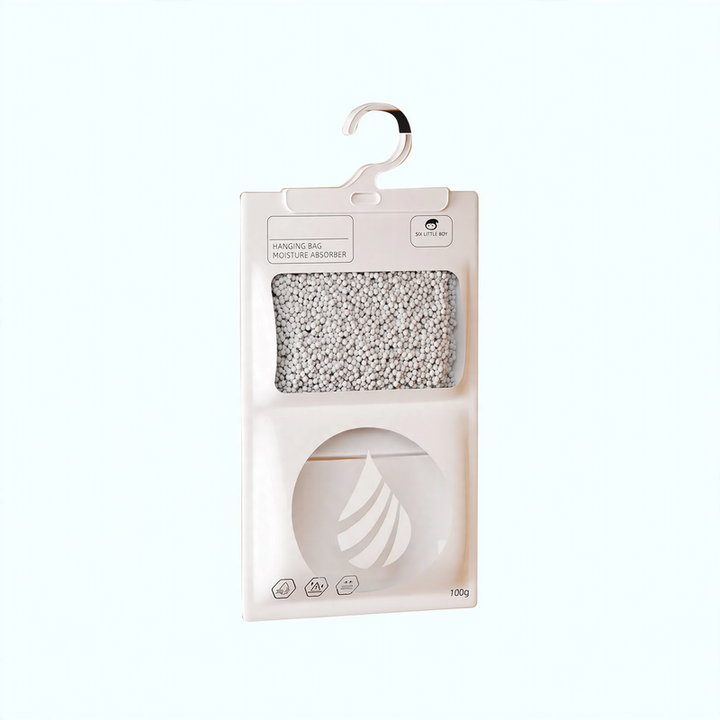 Hanging dehumidifier bag for wardrobes