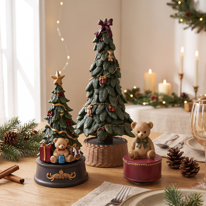 Decorative Christmas tree music box made of resin