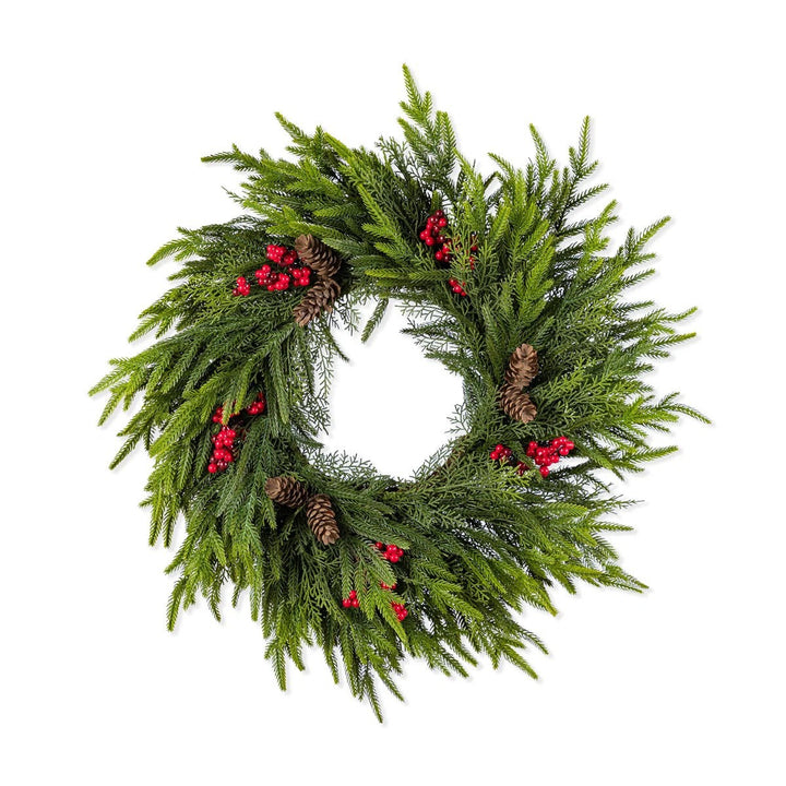 Artificial Norfolk fir wreath for wall and table
