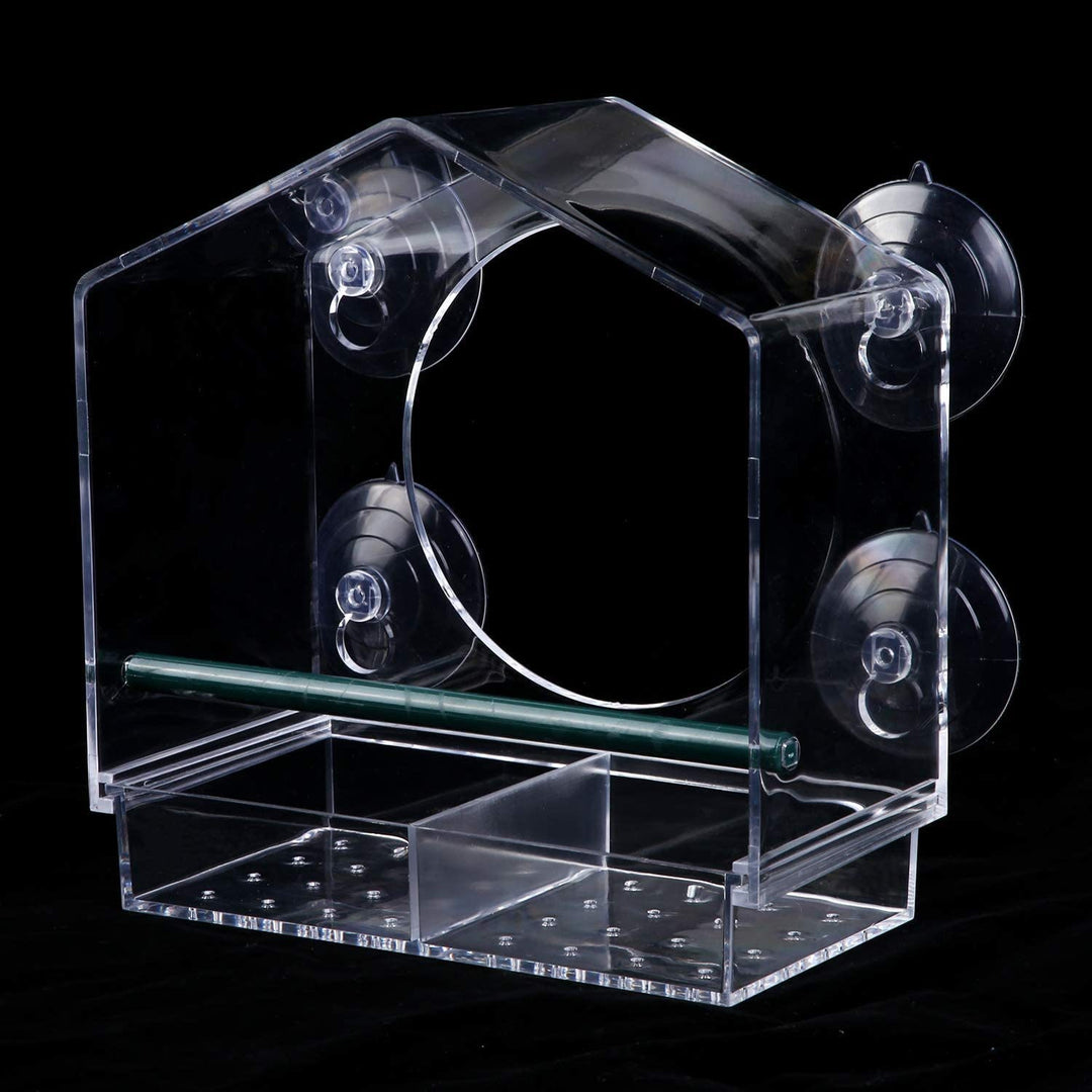 Birdhouse feeding station made of acrylic