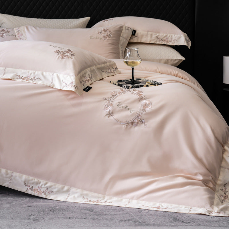 Cotton bedding set, long-staple cotton, 4-piece