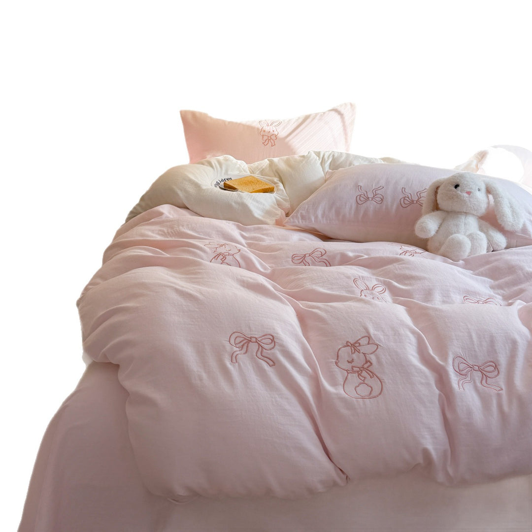 Super soft cotton muslin bedding set, double layer