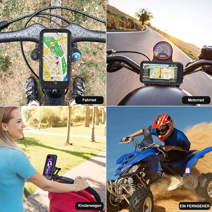 RideCharge Pro – Waterproof Phone Holder with USB and 15W Wireless Charging for Bicycle and E-Bike | Stornfield