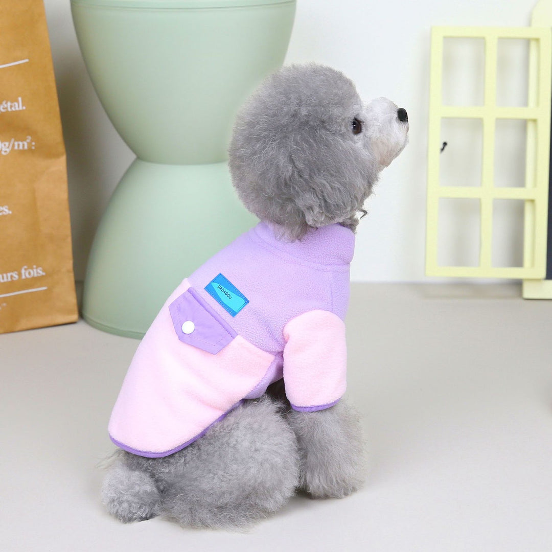 Fleece vest for dogs with Nordic pattern