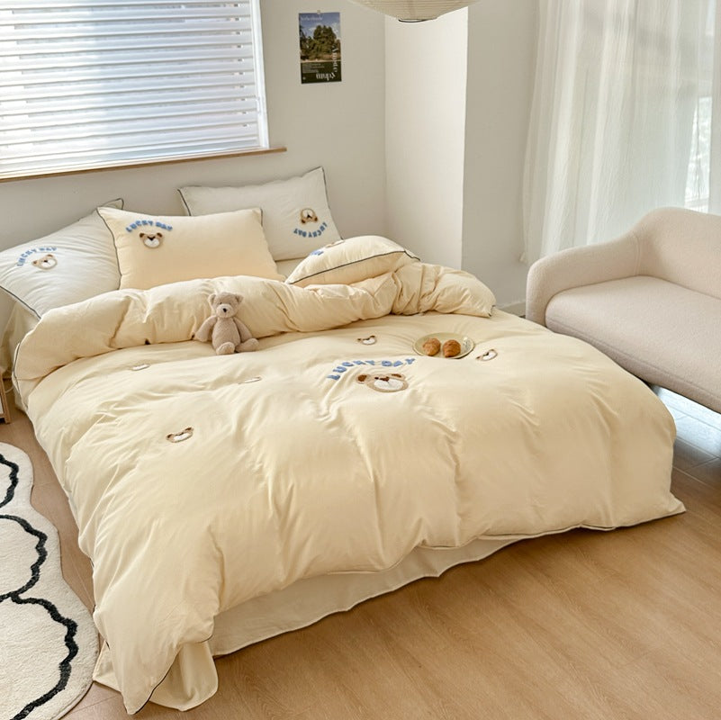 Bedding set made from washed cotton, cartoon design