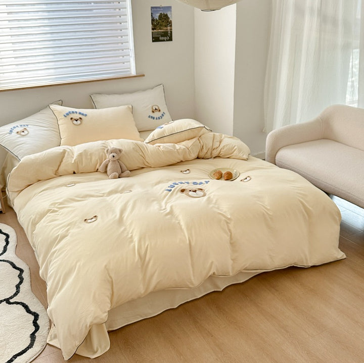 Bedding set made from washed cotton, cartoon design