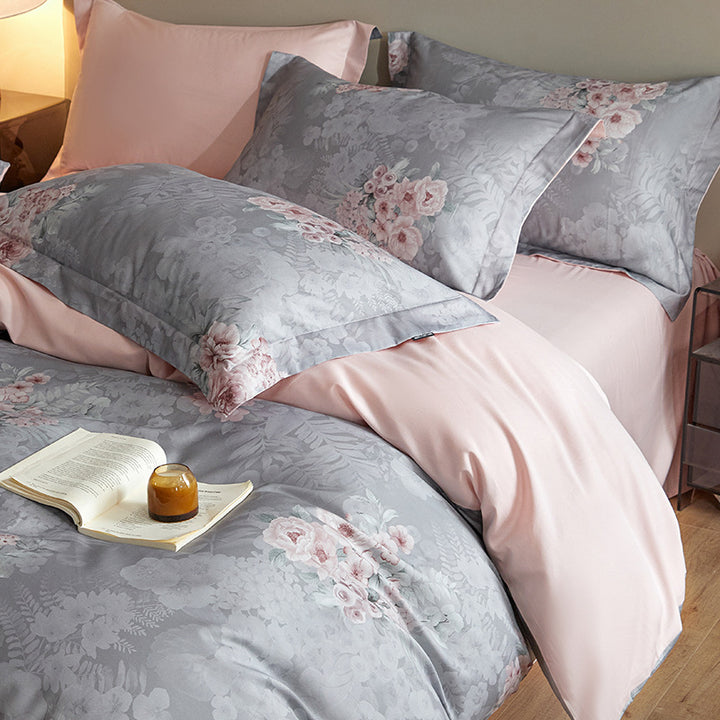 Cotton bedding set, 4-piece, digital print, country style