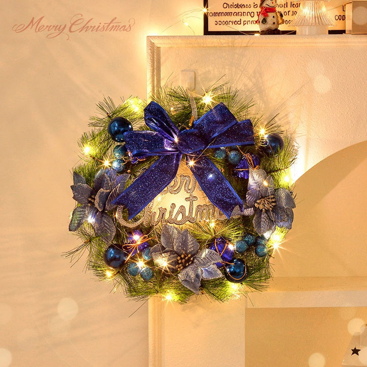 Decorative Christmas wreath made of silk flowers