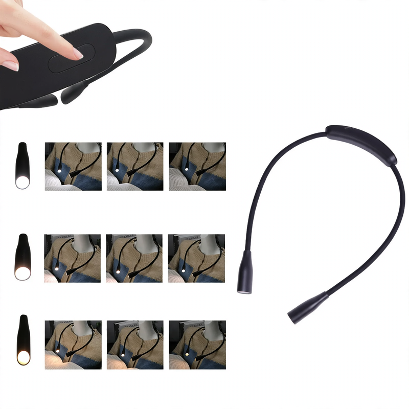 Multifunctional, foldable LED neck light