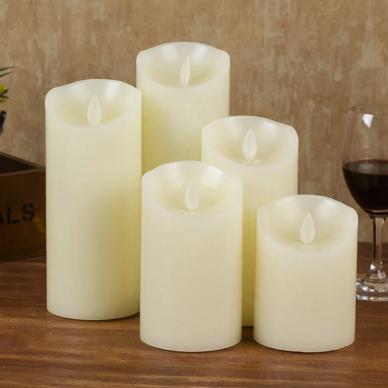 LED stump candle made of stearin, with remote control