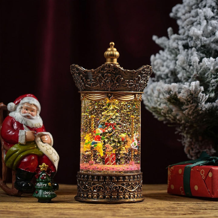 Decorative Lantern Music Box with Snow Effect