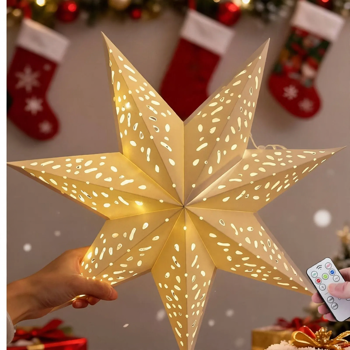 LED Christmas star for tree top with remote control