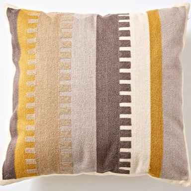 Embroidered cushion cover with stripe pattern, 45×45 cm