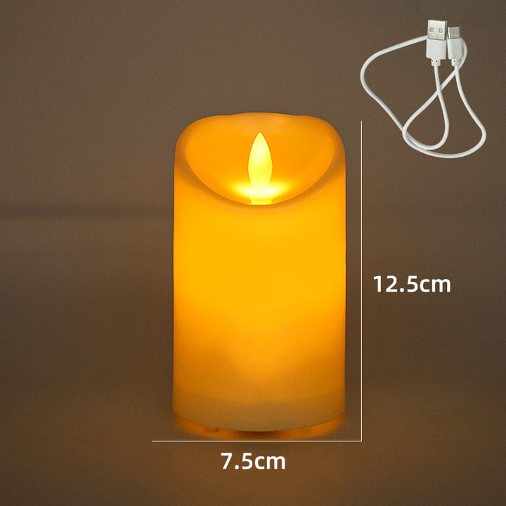 Rechargeable LED Real Wax Look Candle