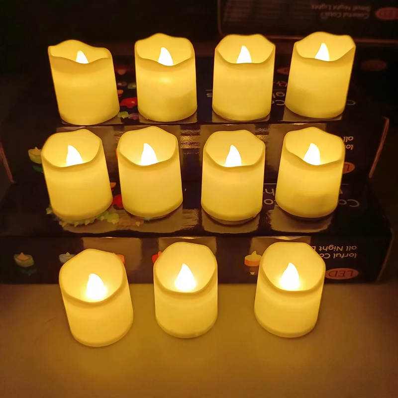 LED candle light with wave edge, PP plastic
