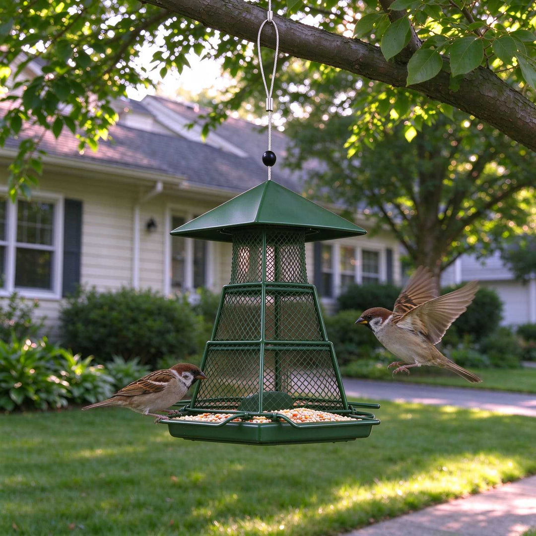 Bird feeder station made of iron, hanging, weatherproof