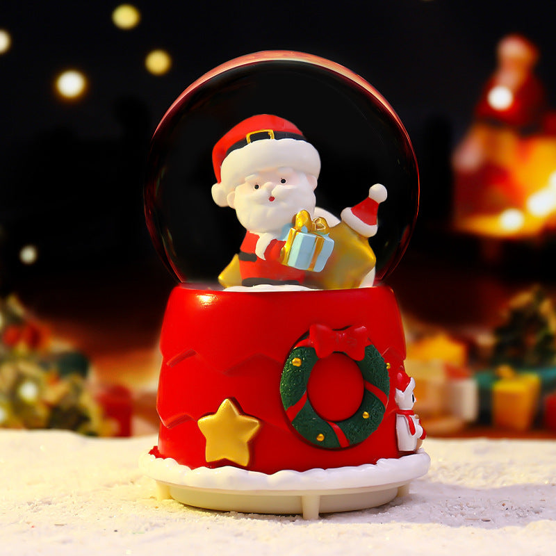 Christmas music box with glass ball