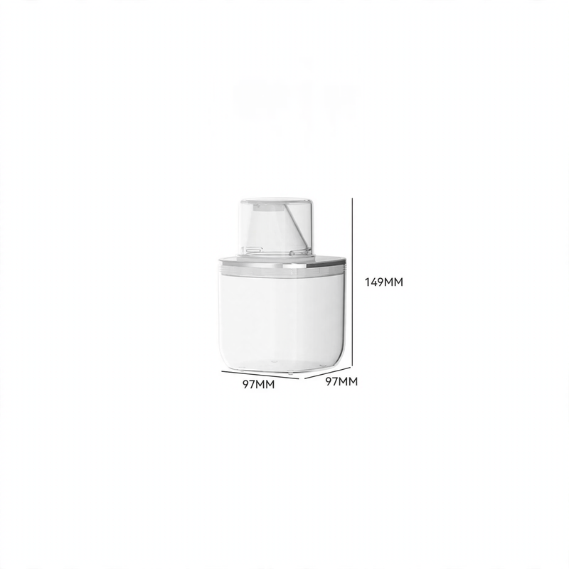 Plastic storage container, square, 0.6–2 L