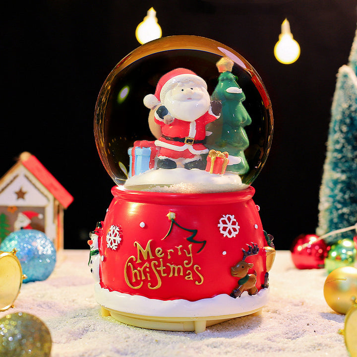 Christmas snow globe with music and light