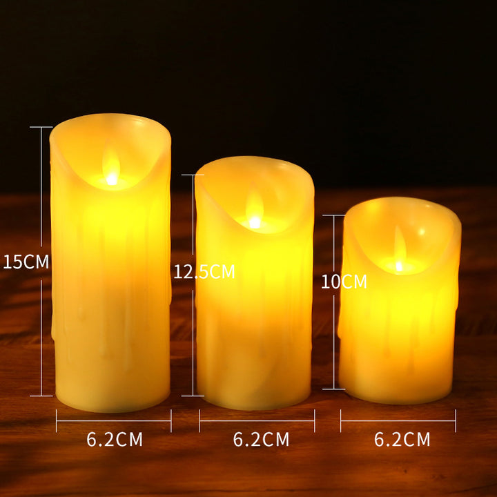 LED stump candle with realistic flicker effect
