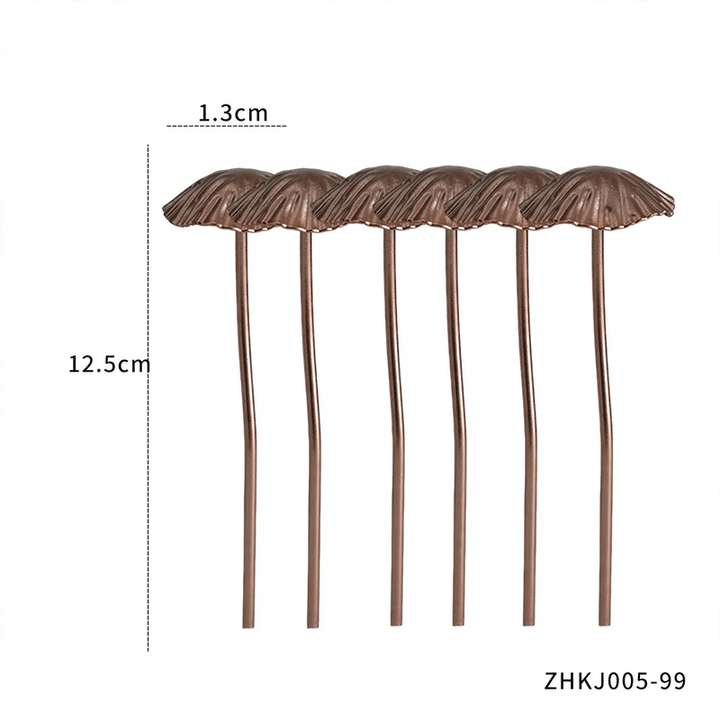 Metal mushroom flower stake for garden and home