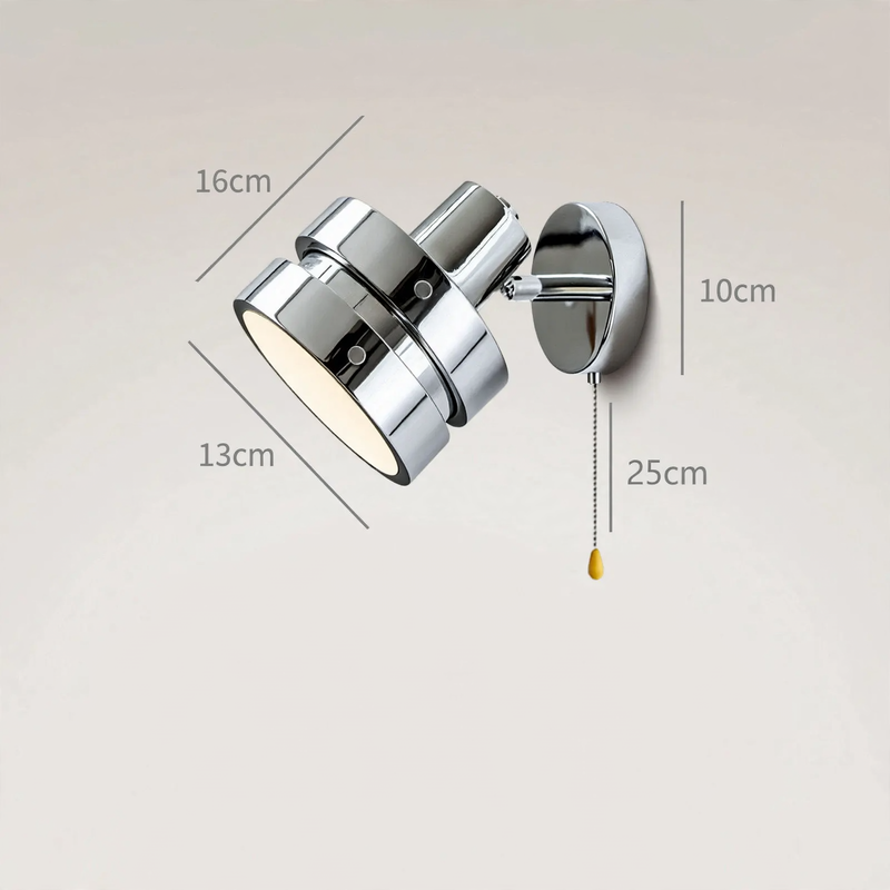 Adjustable wall lamp with swivel arm