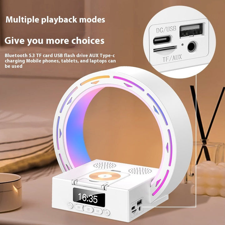 Stornfield | 4-in-1 Bluetooth speaker lamp with charging pad and alarm clock