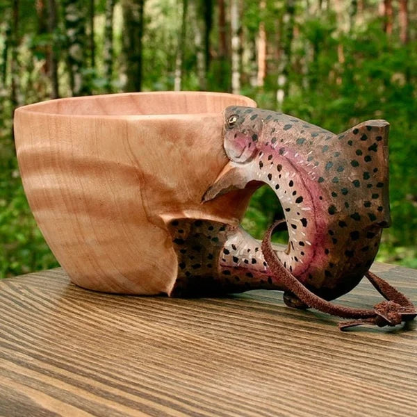 Stornfield | Wooden Mug - WildSip - Hand-Crafted Animal Design - Adventurous Hydration