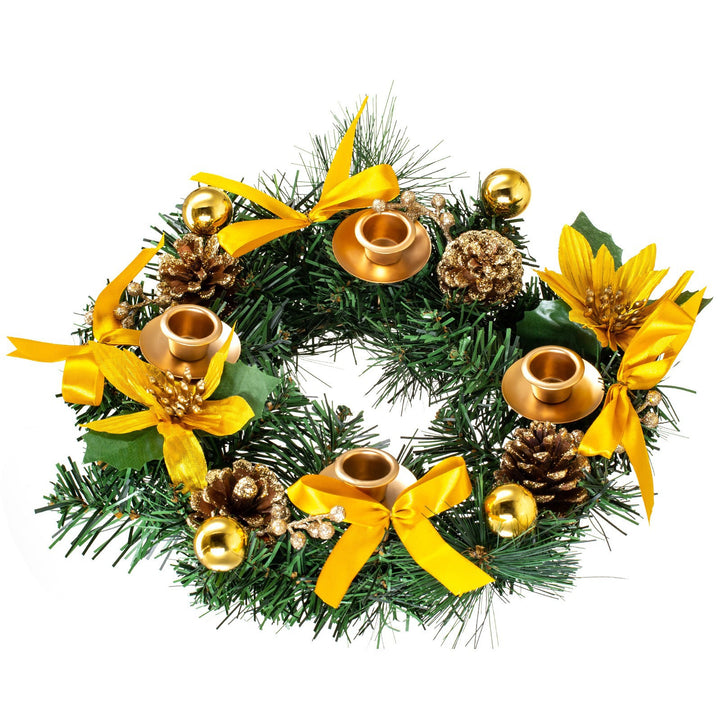 Christmas Advent wreath with red ribbon, 30 cm