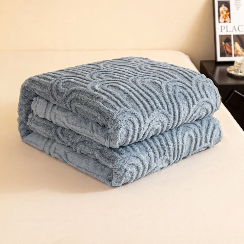 Padded living room blanket with jacquard pattern