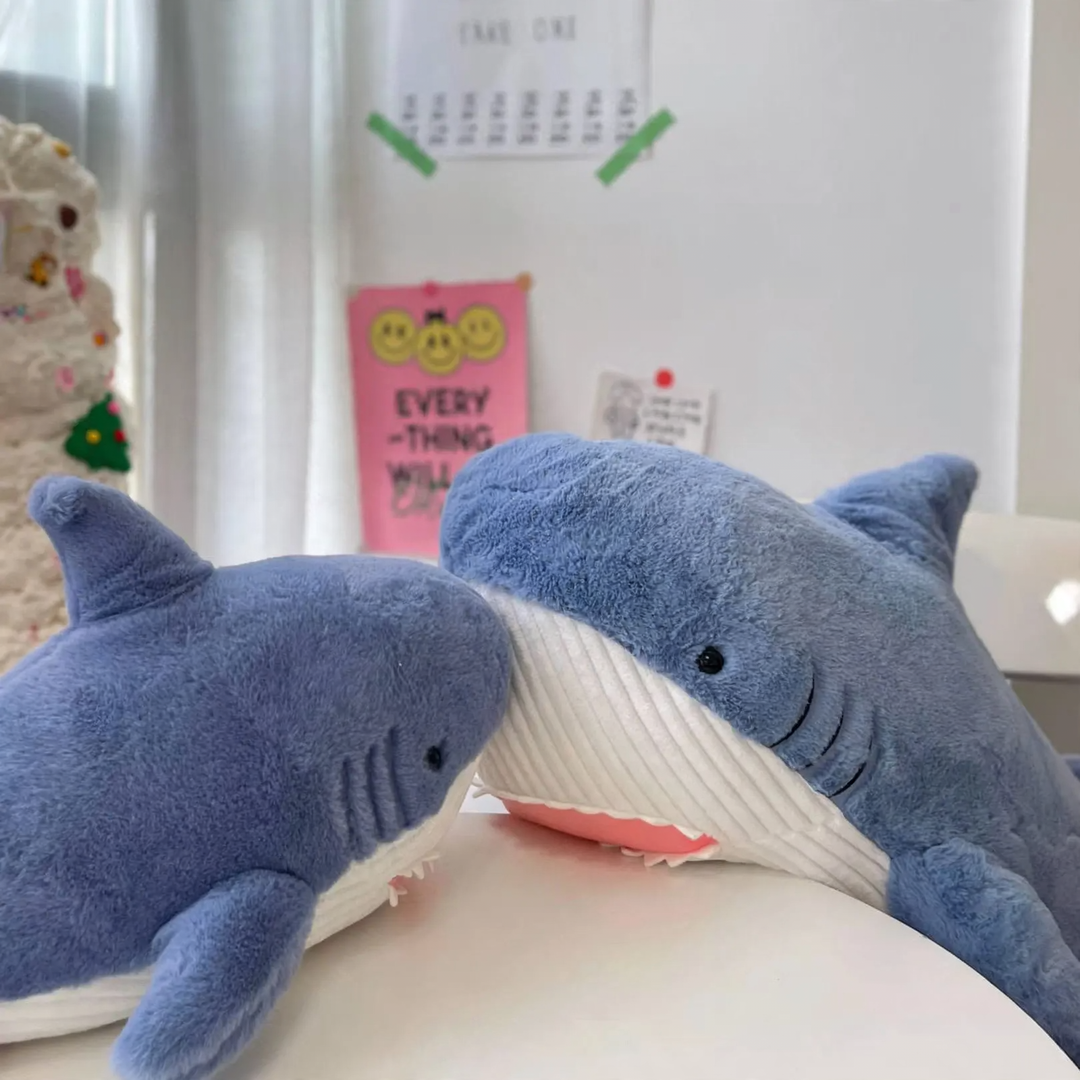 Plush whale and shark cushion, various sizes