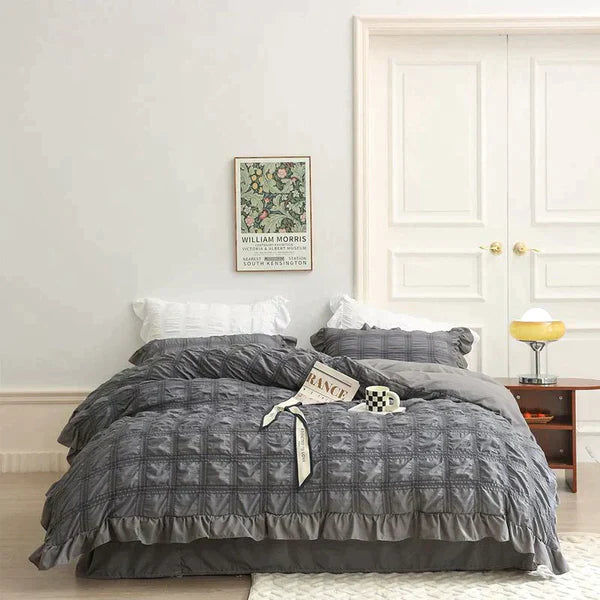 Icy Seersucker Summer Cool Quilt Lace 4-piece Set | Stornfield