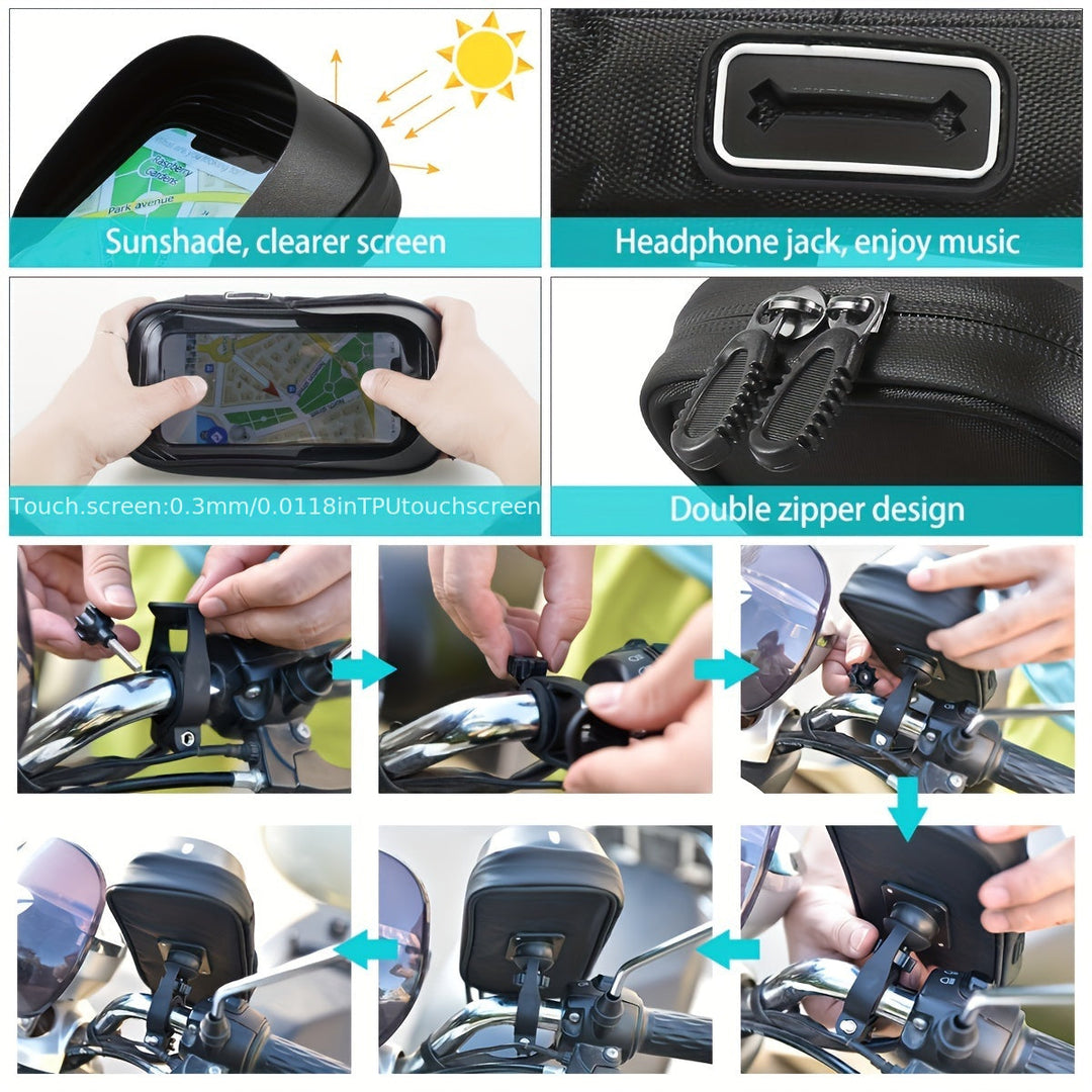 Waterproof Phone Holder for Bicycle and Motorcycle – 360° Rotatable and Suitable for 4.5–6.4 inch | Stornfield