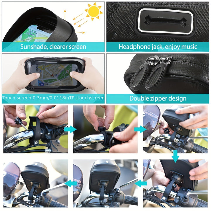 Waterproof Phone Holder for Bicycle and Motorcycle – 360° Rotatable and Suitable for 4.5–6.4 inch | Stornfield