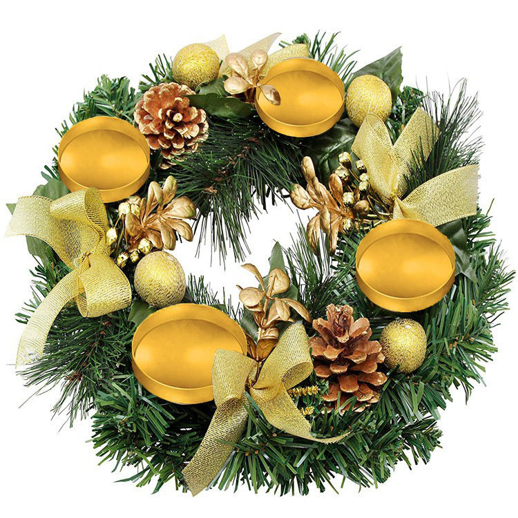 Silver Christmas wreath with ribbon