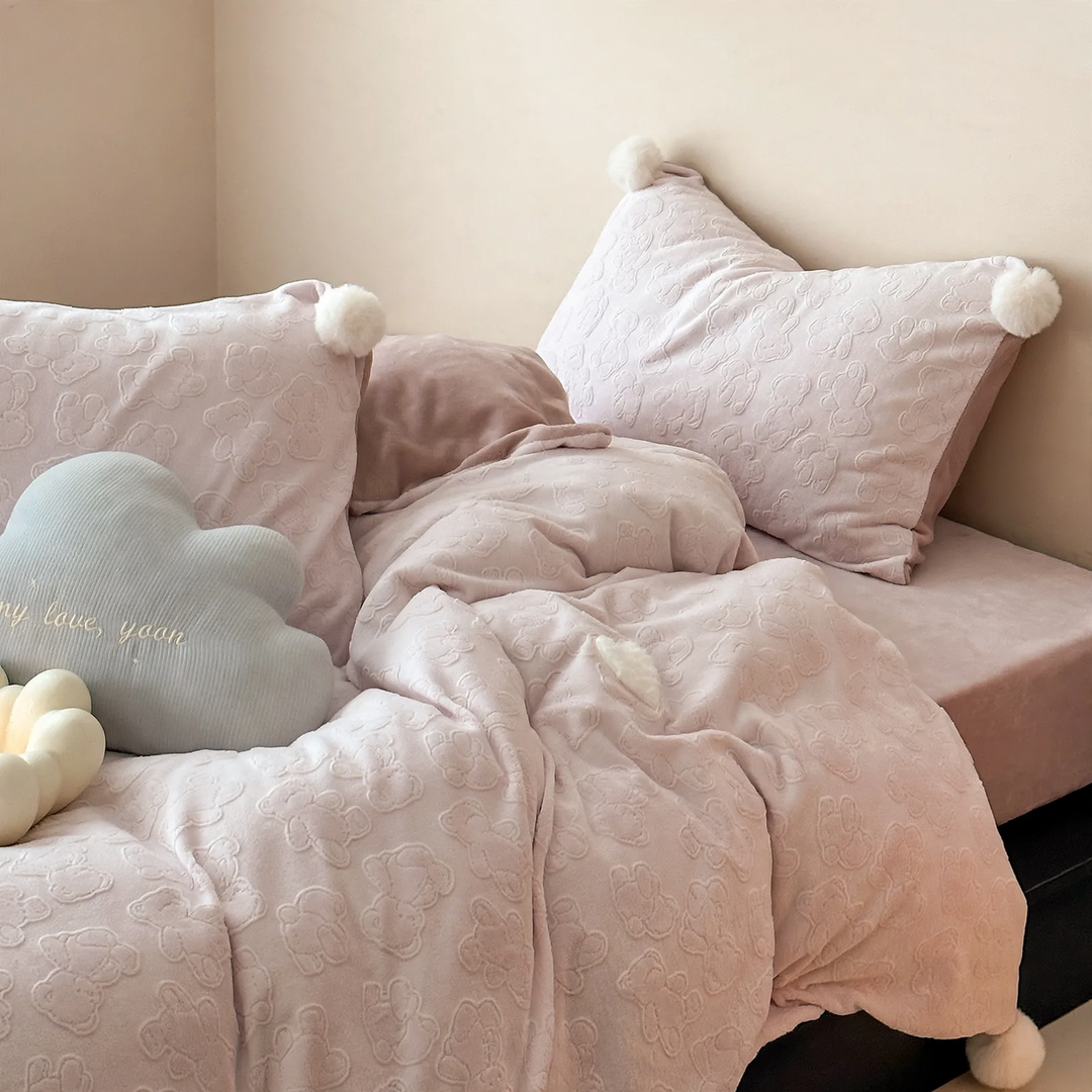 Milk fiber bedding set, 4-piece, winter, padded