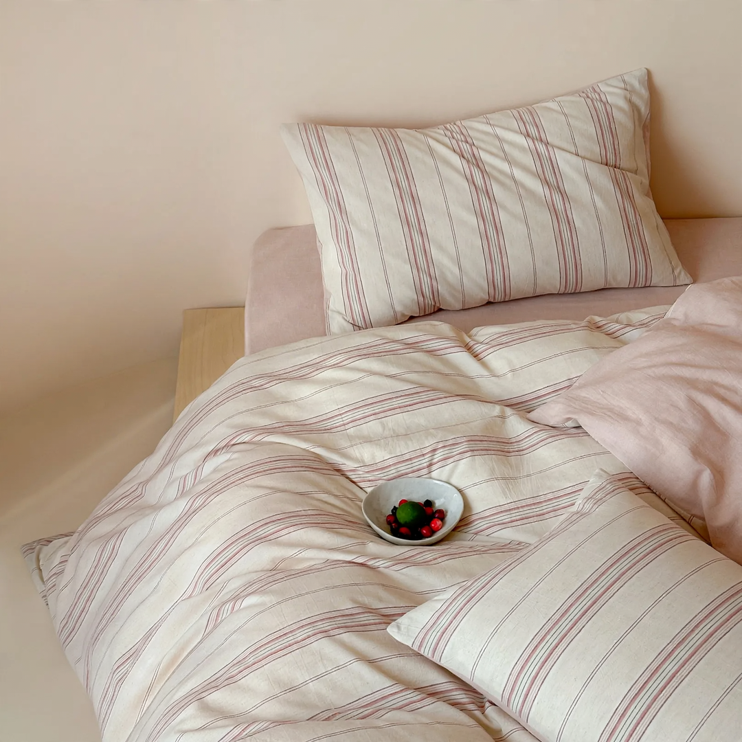 Bedding set made of cotton-linen blend, jacquard pattern