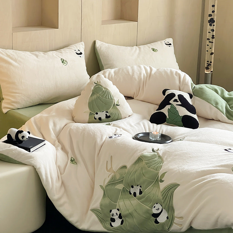 Bedding set, milk fiber, cartoon design