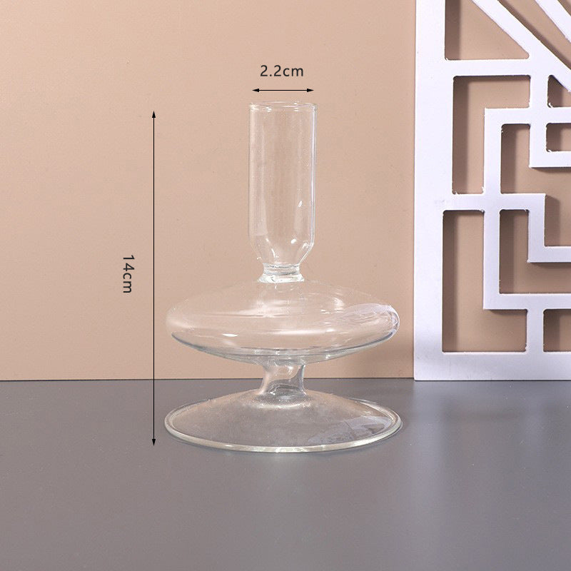 Decorative glass candle holder, handcrafted
