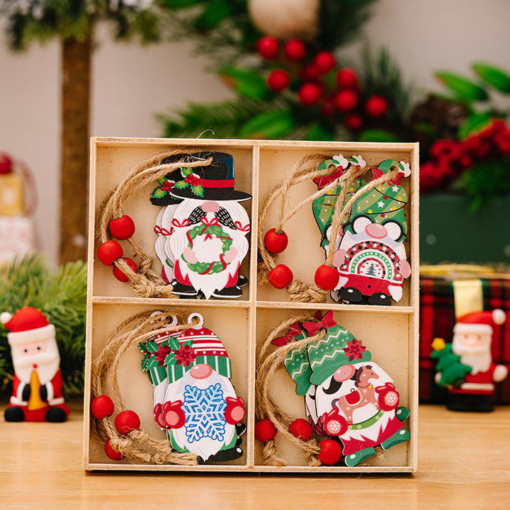 Decorative wooden box with Christmas motifs
