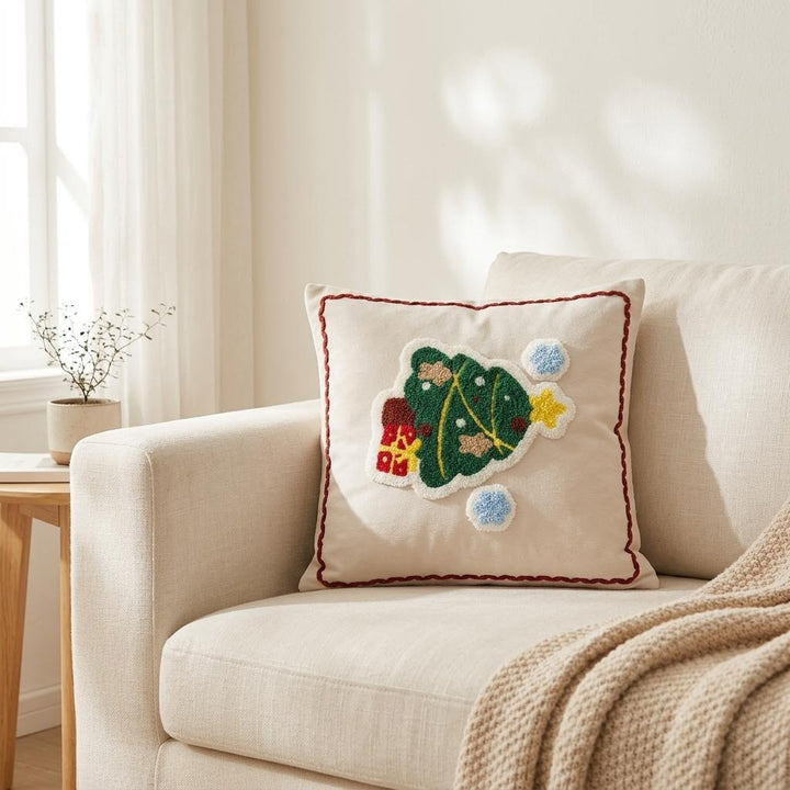 Christmas embroidery cushion cover, 45×45 cm