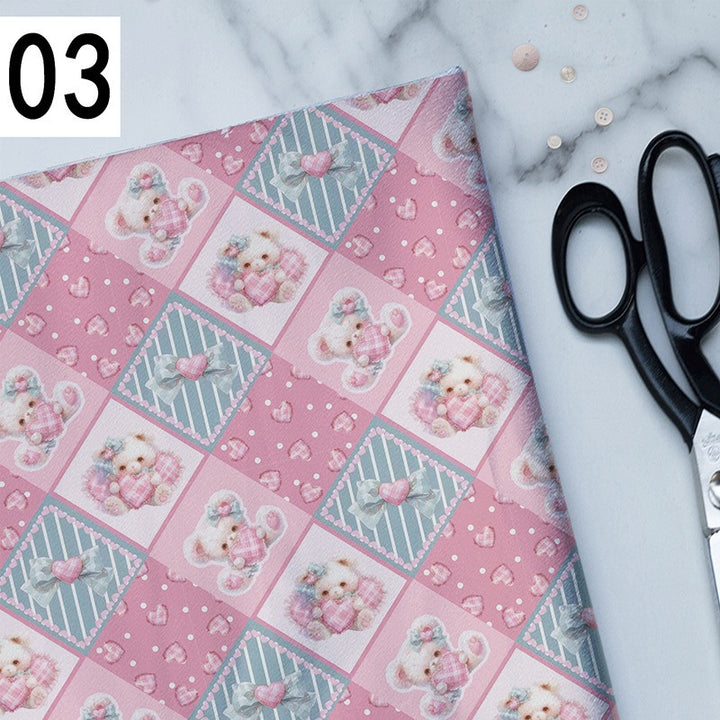 Cotton fabric with teddy bear motifs
