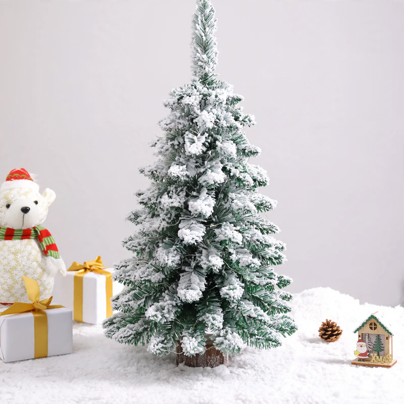 Mini Christmas tree with flocked branches, 45-75 cm