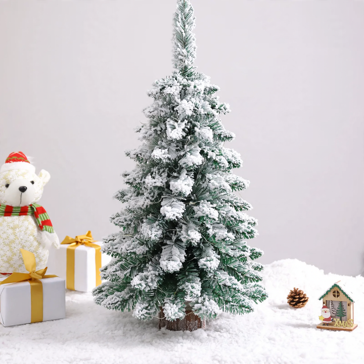 Mini Christmas tree with flocked branches, 45-75 cm
