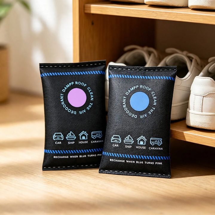 Color-changing silicone desiccant bag against moisture