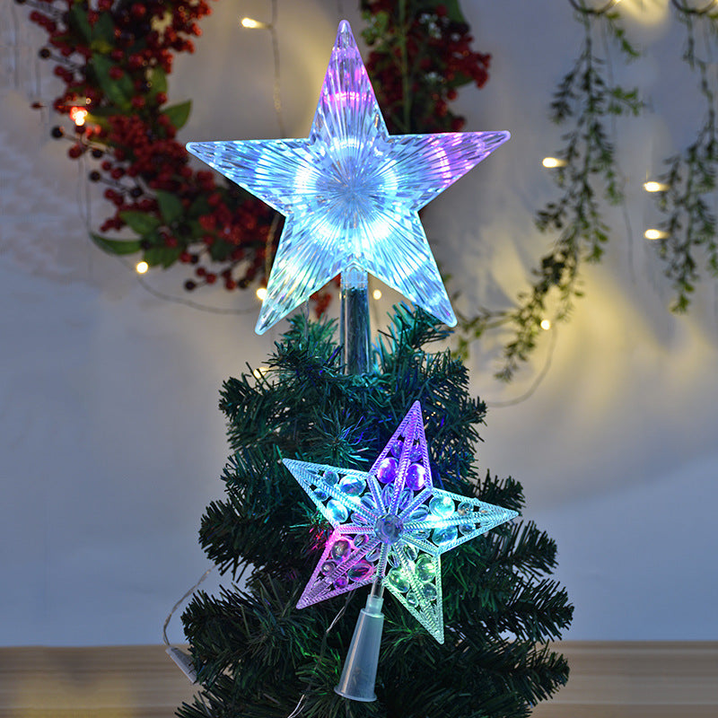 Transparent LED Christmas tree topper star made of acrylic