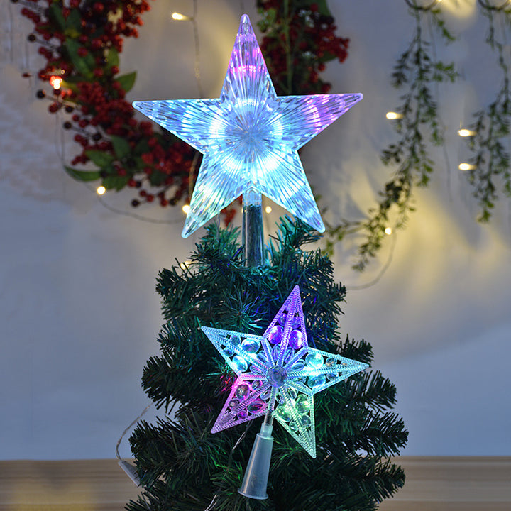 Transparent LED Christmas tree topper star made of acrylic