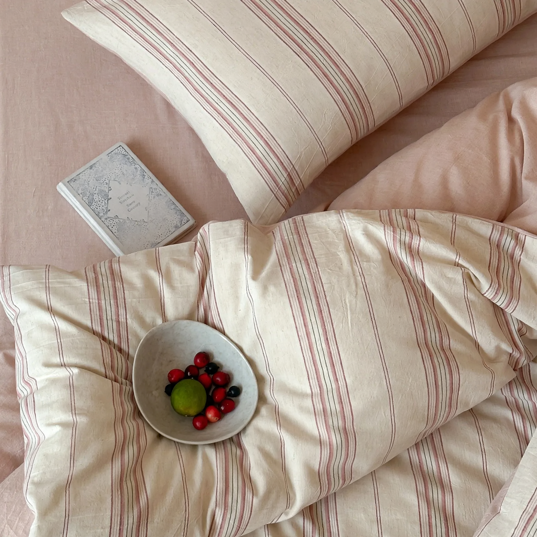 Bedding set made of cotton-linen blend, jacquard pattern