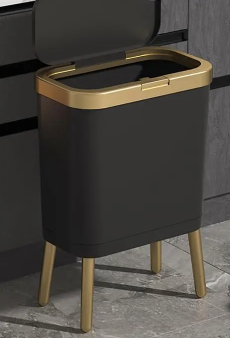 GoldenSlim Modern Trash Can with Lid Stornfield